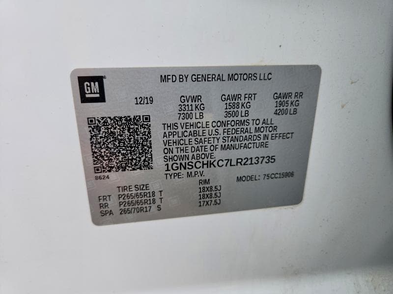 2020 CHEVROLET SUBURBAN C1500 LT C1500 LT 14