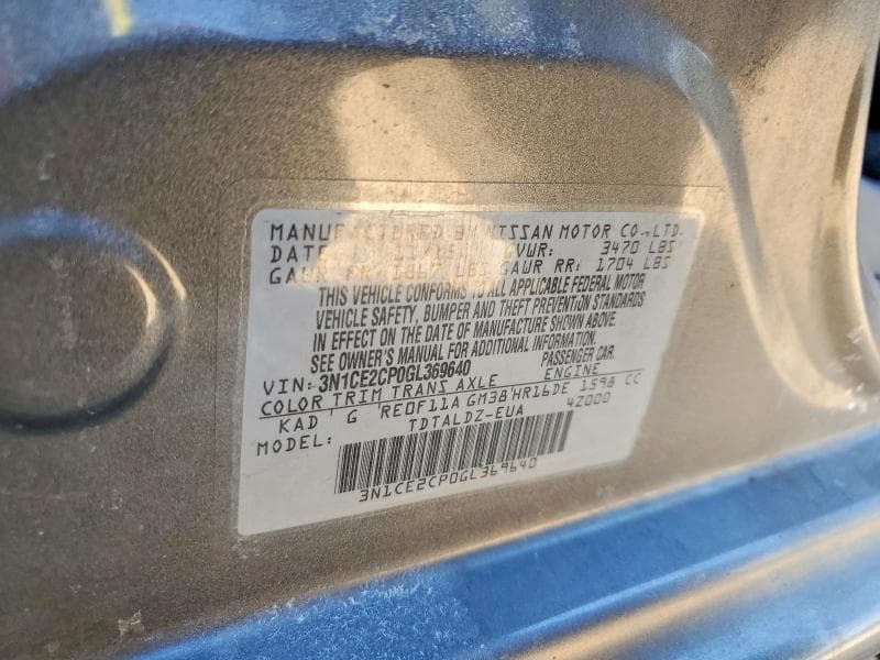 2016 NISSAN VERSA NOTE SV 12