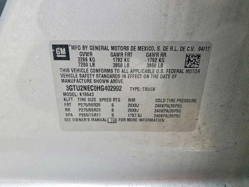 2017 GMC SIERRA K1500 SLT K1500 SLT 12