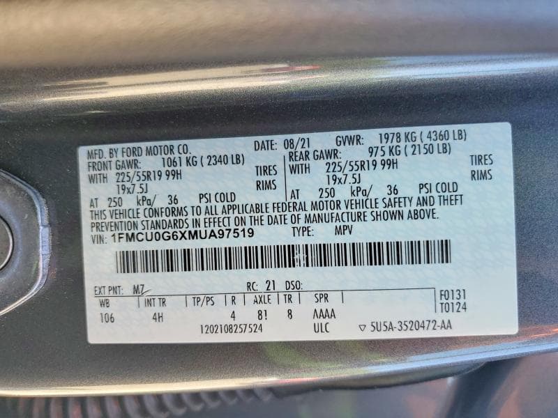 2021 FORD ESCAPE SE 13