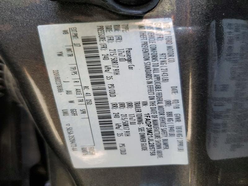 2018 FORD FOCUS SEL SEL 13
