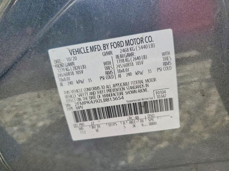 2020 FORD EDGE SEL 14