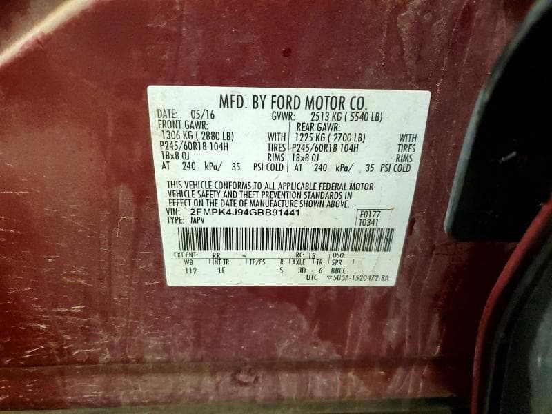 2016 FORD EDGE SEL SEL 13