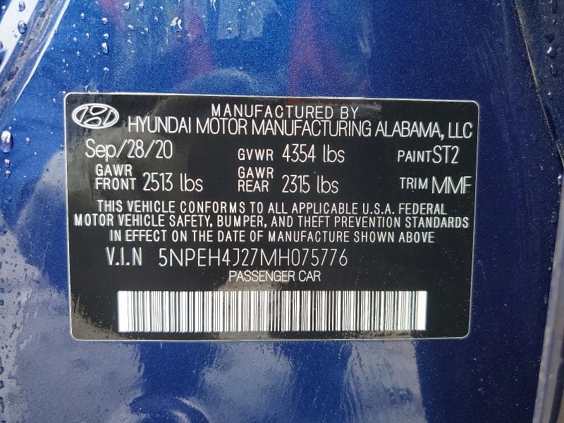 2021 HYUNDAI SONATA LIMITED 12