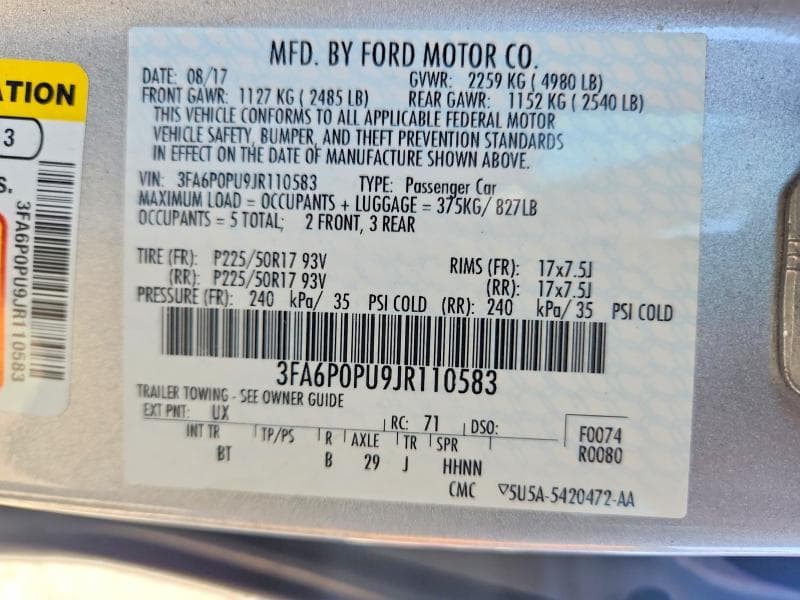 2018 FORD FUSION SE PHEV 12