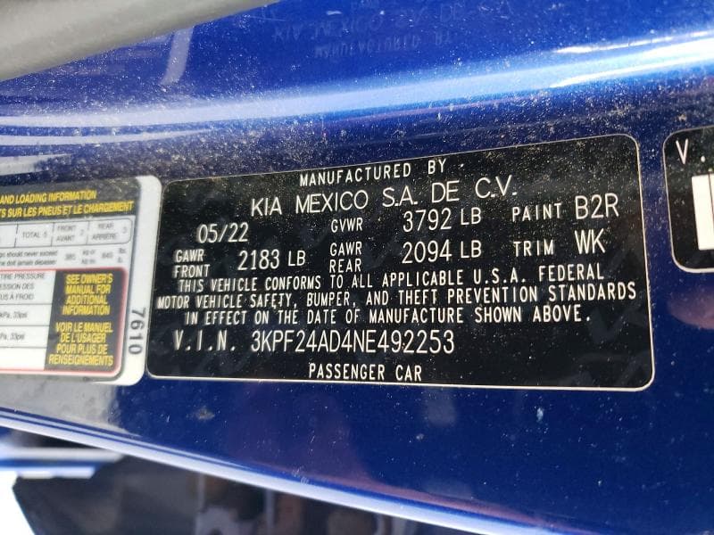 2022 KIA FORTE LXS 12