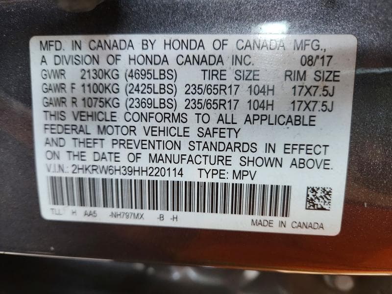 2017 HONDA CR-V LX LX 14