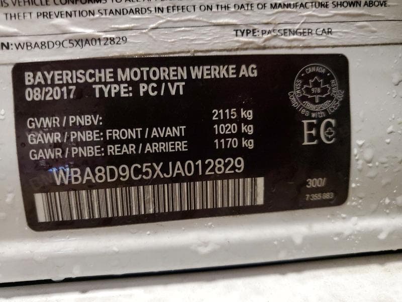 2018 BMW 330 XI XI 12