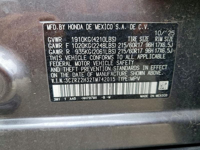2026 HONDA HR-V LX 12