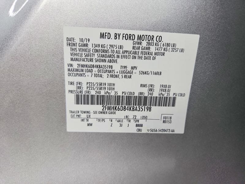 2019 FORD FLEX LIMITED 13