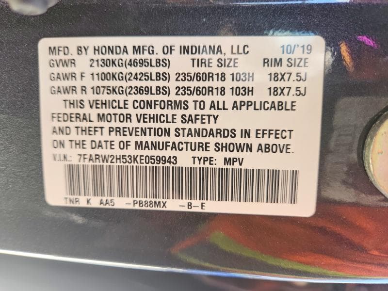 2019 HONDA CR-V EX 13