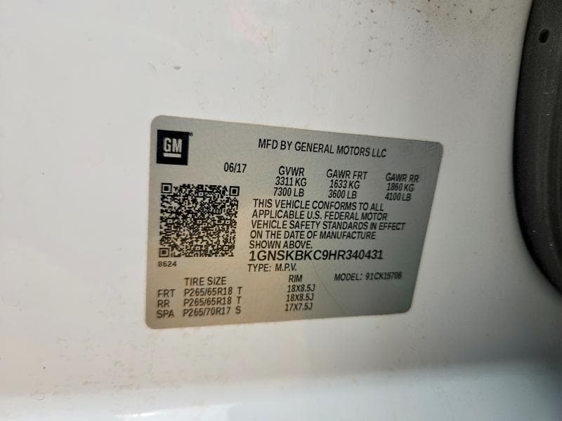 2017 CHEVROLET TAHOE K1500 LT K1500 LT 13