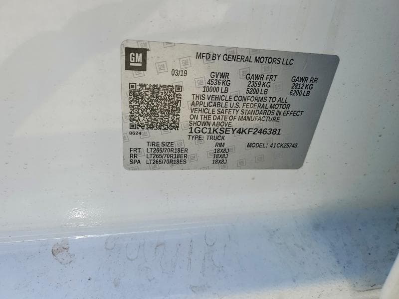 2019 CHEVROLET SILVERADO K2500 HEAVY DUTY LT K2500 HEAVY DUTY LT 12