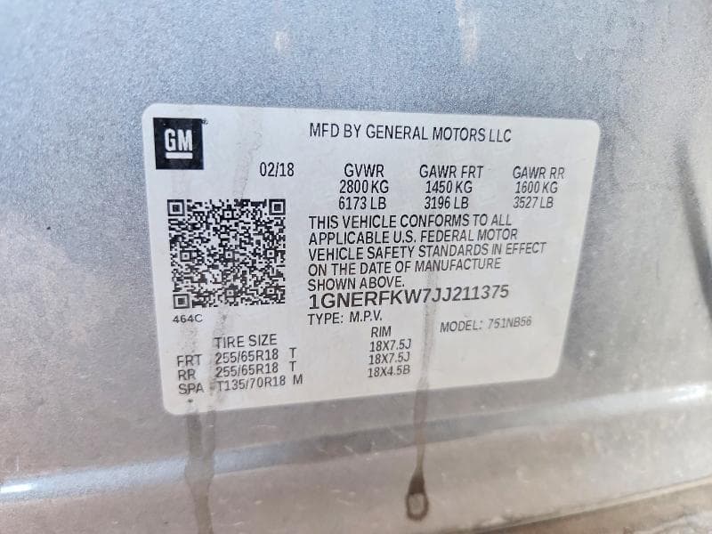 2018 CHEVROLET TRAVERSE LS 13