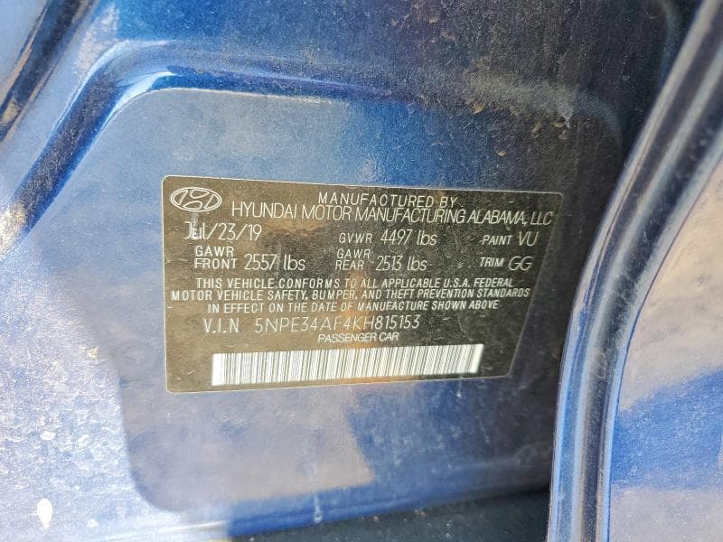 2019 HYUNDAI SONATA LIMITED 12