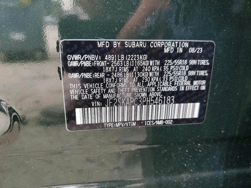 2023 SUBARU FORESTER LIMITED 14