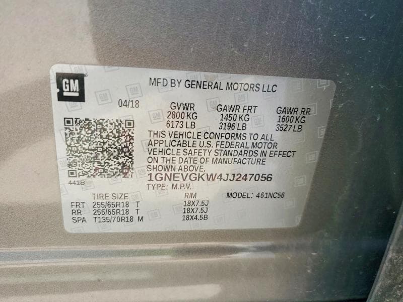 2018 CHEVROLET TRAVERSE LT 13