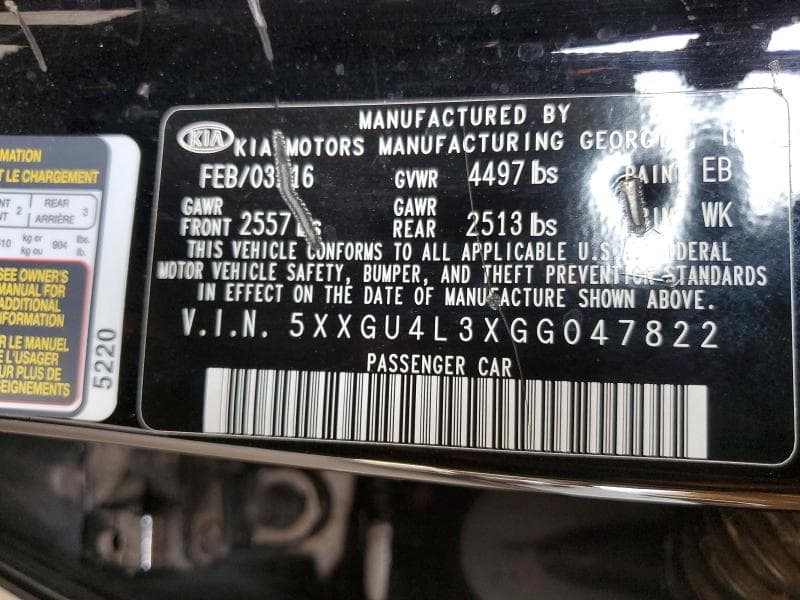 2016 KIA OPTIMA EX 12