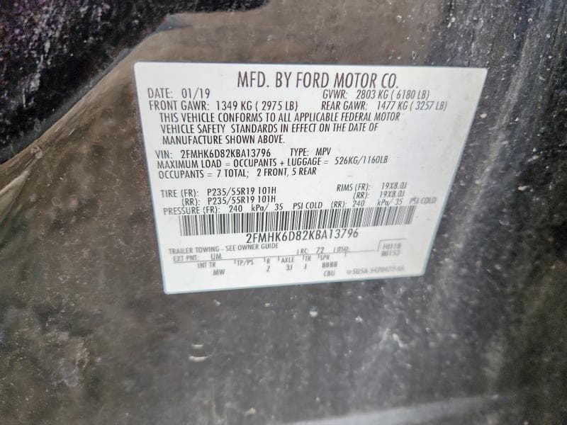 2019 FORD FLEX LIMITED LIMITED 12