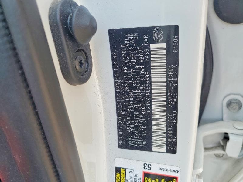 2021 TOYOTA CAMRY XSE XSE 12