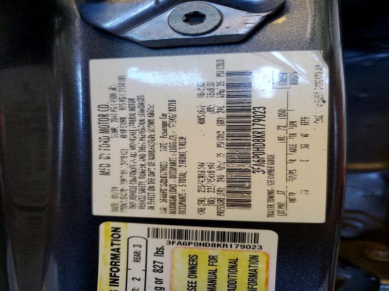 2019 FORD FUSION SE 12