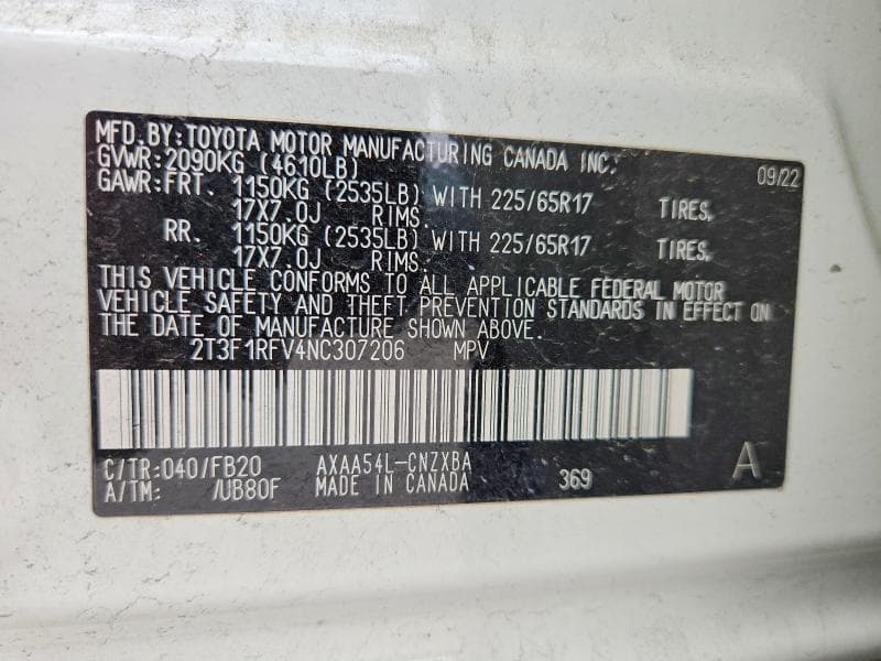 2022 TOYOTA RAV4 LE LE 13