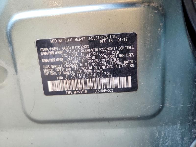 2017 SUBARU FORESTER 2.5I 2.5I 13