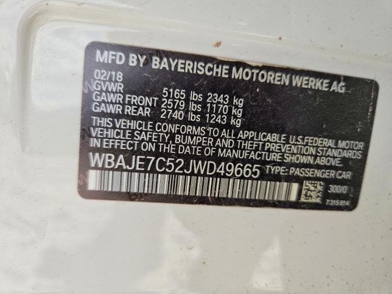 2018 BMW 540 XI 12