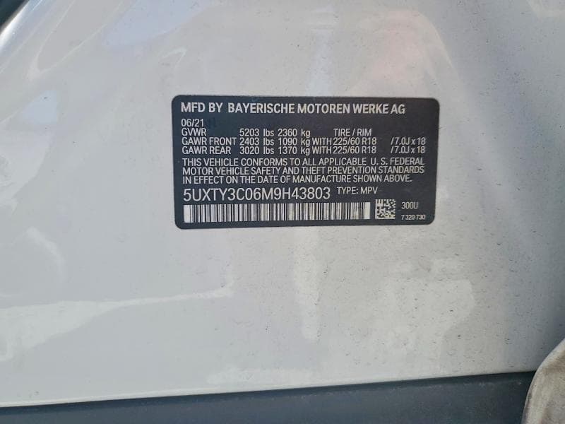 2021 BMW X3 SDRIVE30I 12