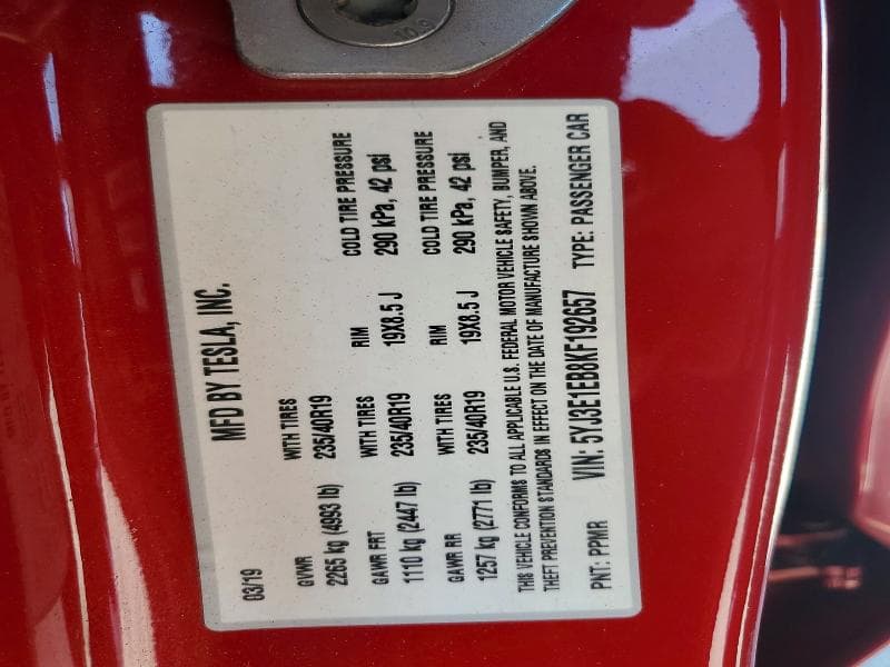 2019 TESLA MODEL 3 12