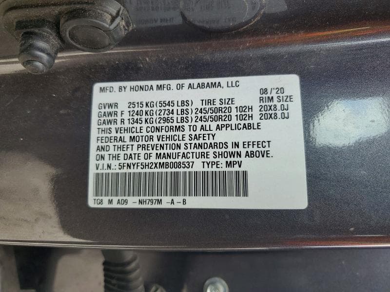 2021 HONDA PILOT SE SE 13