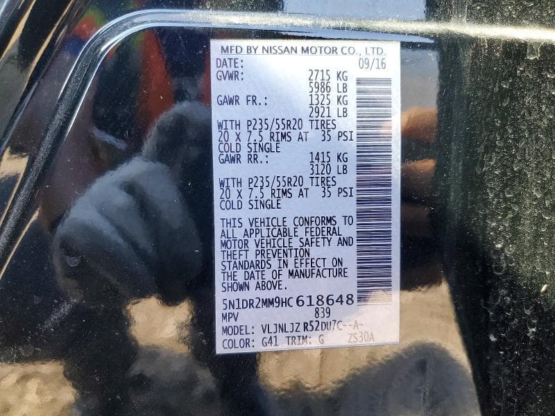 2017 NISSAN PATHFINDER PLATINUM PLATINUM 13