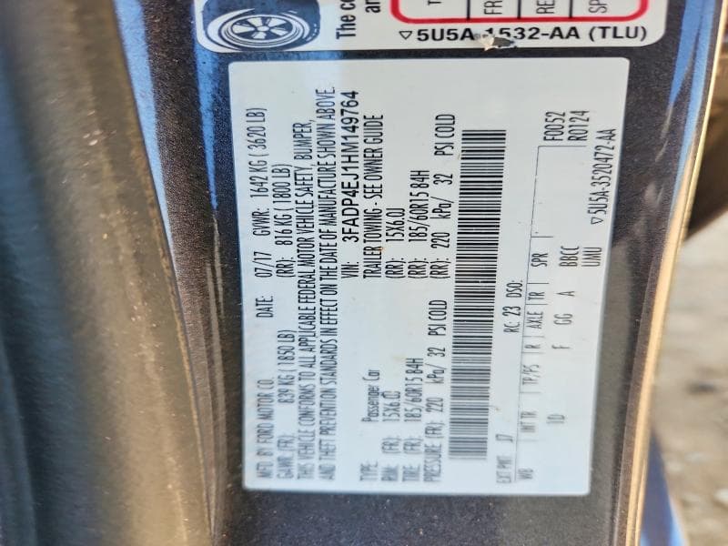 2017 FORD FIESTA SE 12