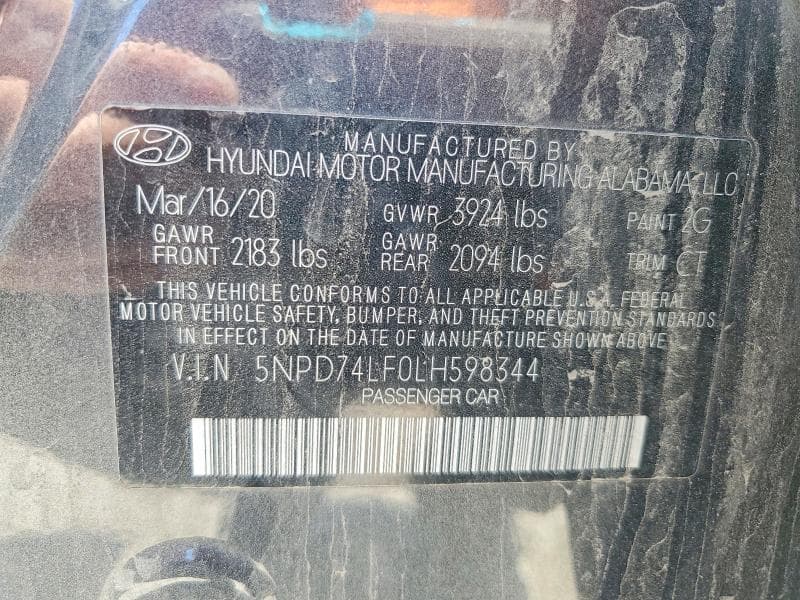 2020 HYUNDAI ELANTRA SE 12