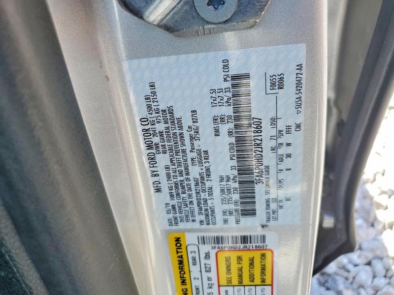 2018 FORD FUSION SE 12