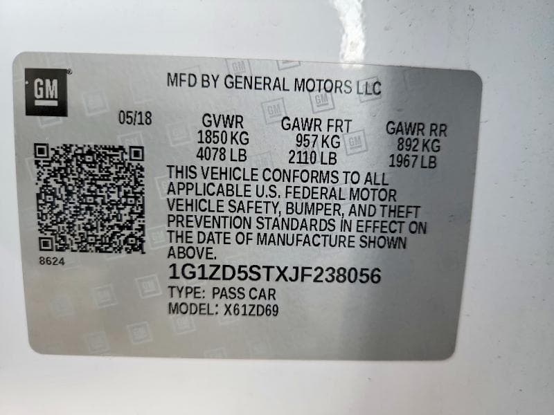 2018 CHEVROLET MALIBU LT 12