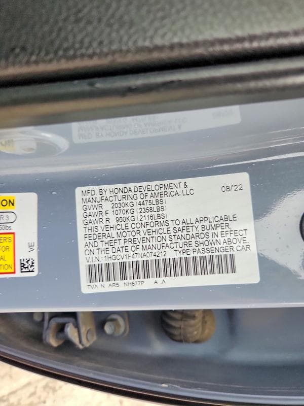 2022 HONDA ACCORD SPORT SE SPORT SE 13