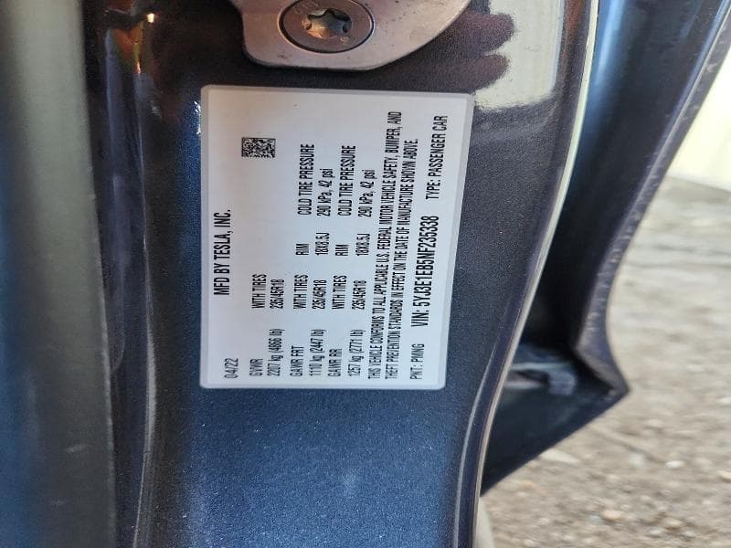 2022 TESLA MODEL 3 12
