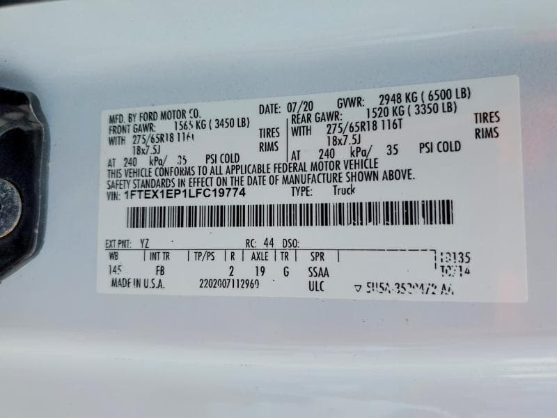 2020 FORD F150 SUPER CAB 12