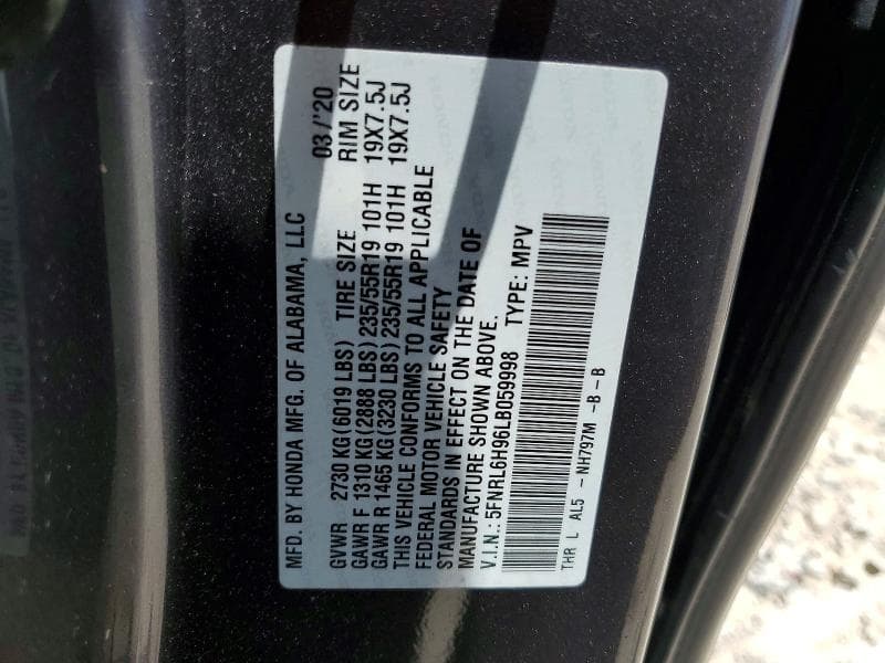2020 HONDA ODYSSEY ELITE 13
