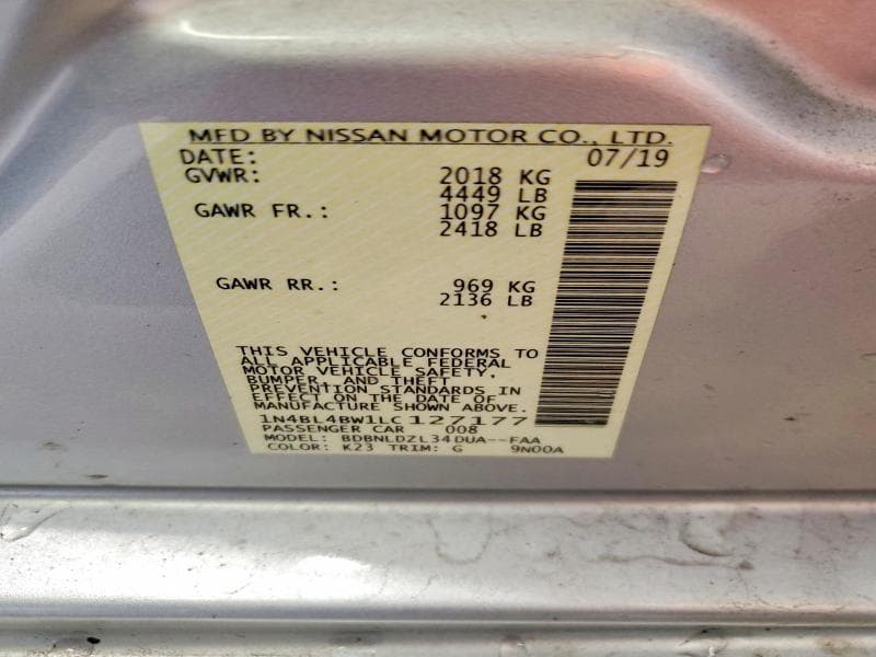 2020 NISSAN ALTIMA S 13