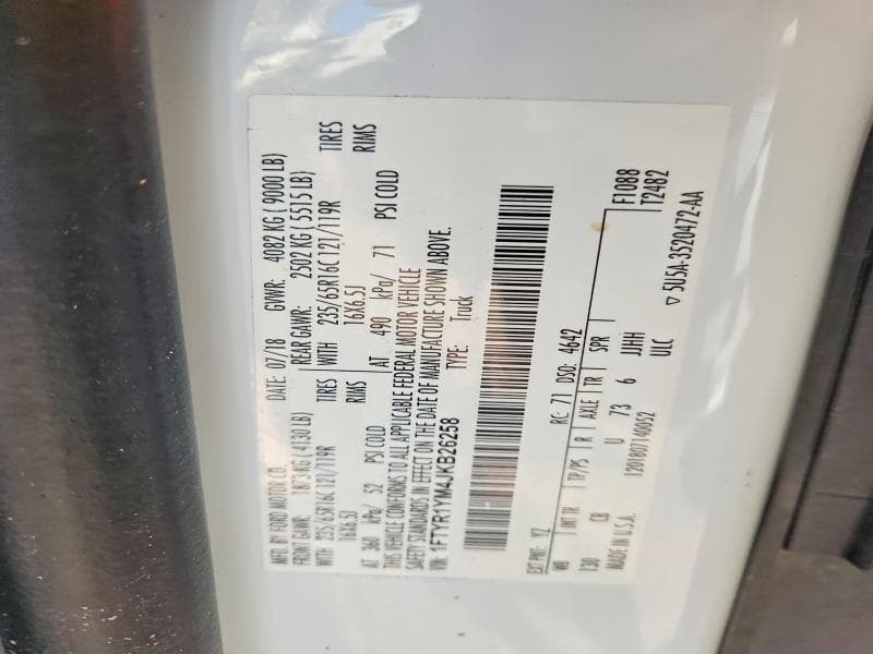 2018 FORD TRANSIT 250 DELIVERY VAN 14