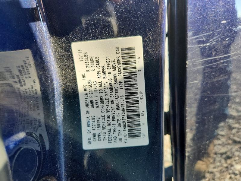 2017 HONDA ACCORD EXL EXL 12