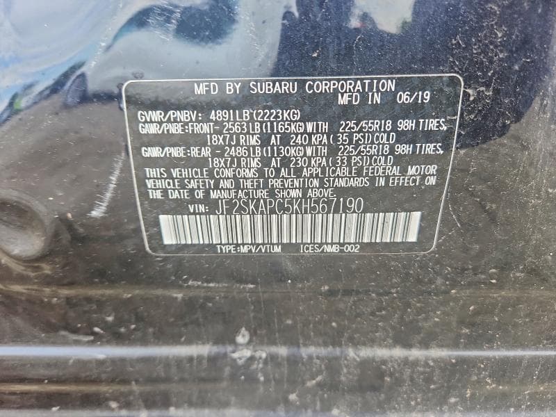 2019 SUBARU FORESTER SPORT SPORT 14