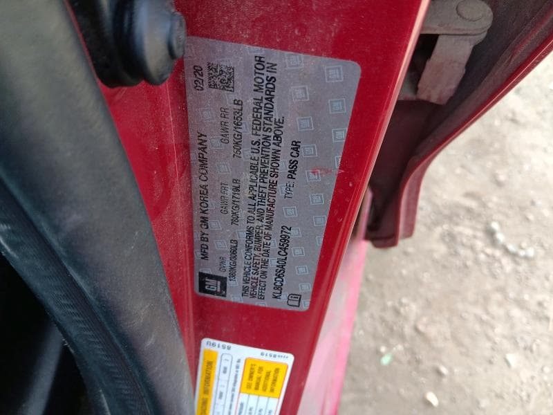 2020 CHEVROLET SPARK 1LT 12