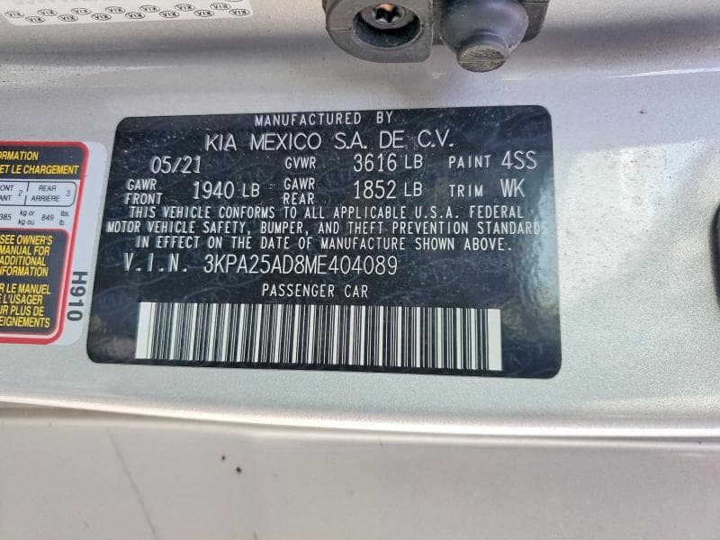 2021 KIA RIO S S 14