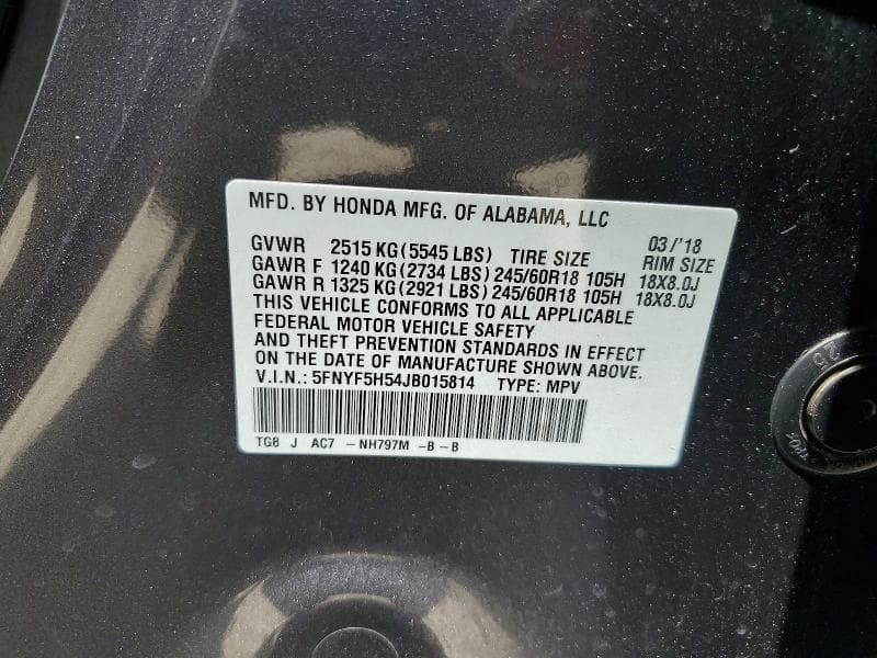 2018 HONDA PILOT EXL EXL 13