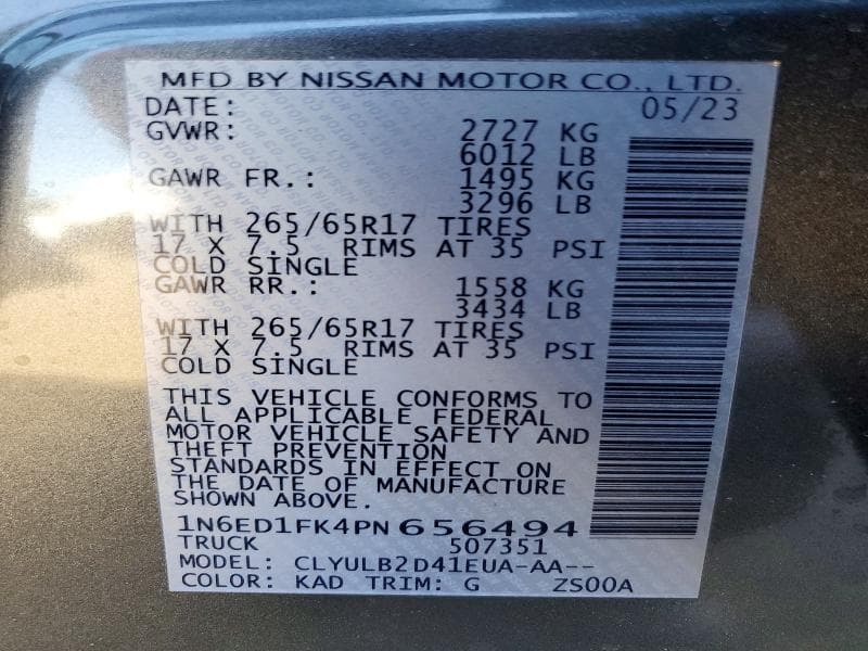 2023 NISSAN FRONTIER SV 13
