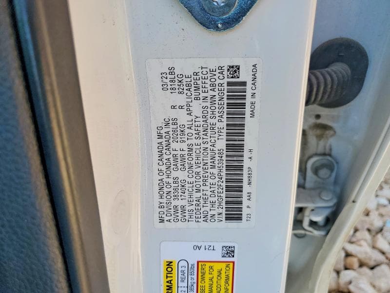 2023 HONDA CIVIC LX LX 12