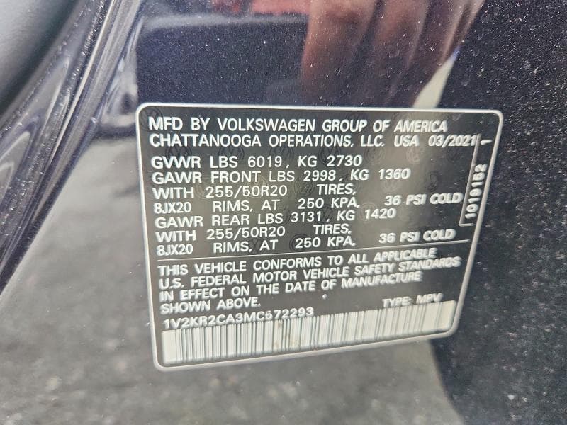 2021 VOLKSWAGEN ATLAS SE 13